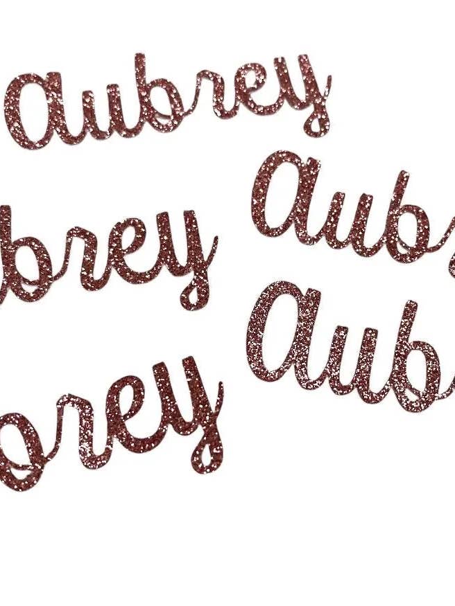 Personalized Name Custom Glitter Confetti-Cursive for wholesale by ASAP Craft Supplies