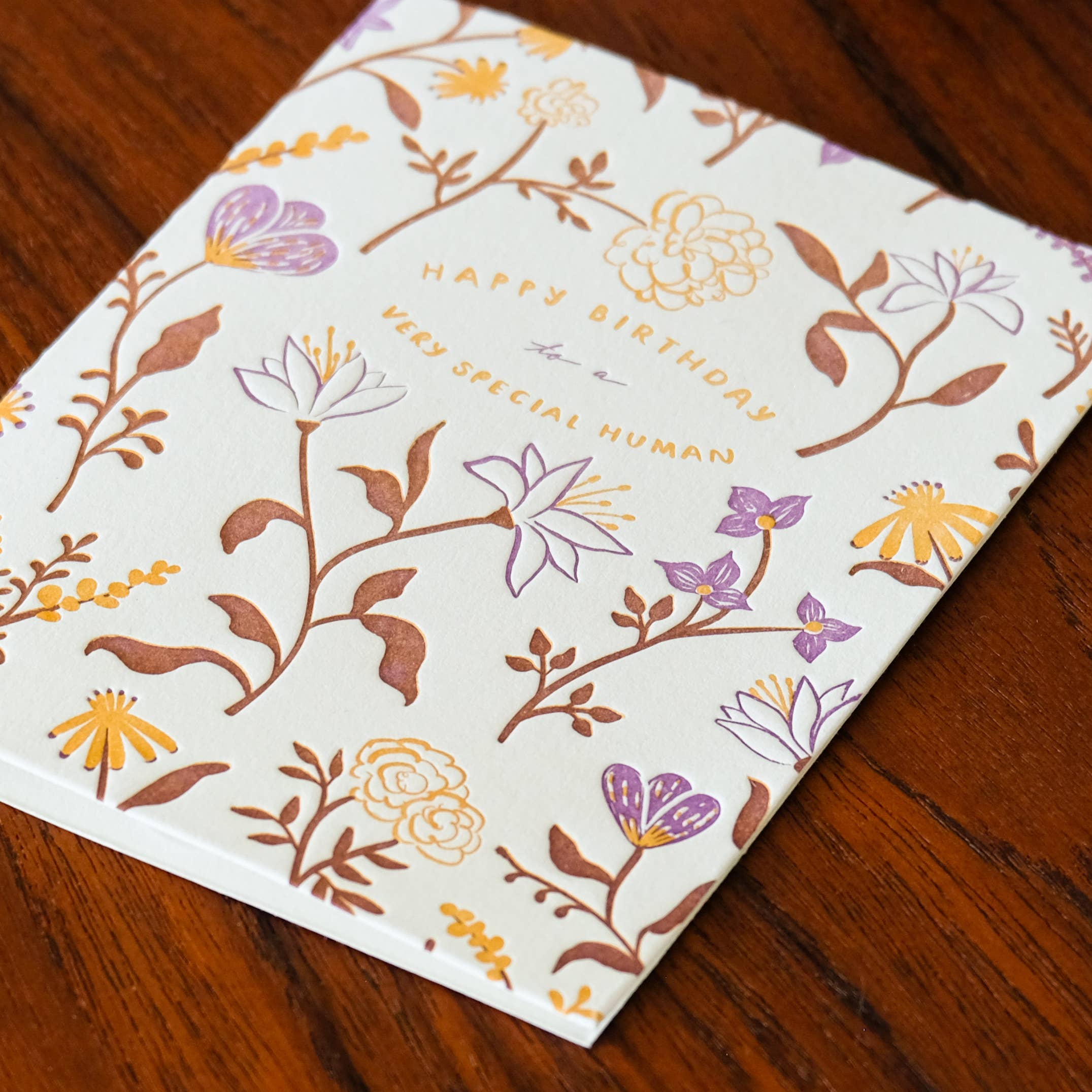 Homework Letterpress Studio - Wholesale Birthday Card - Special Human Birthday | Floral | Letterpress Card3