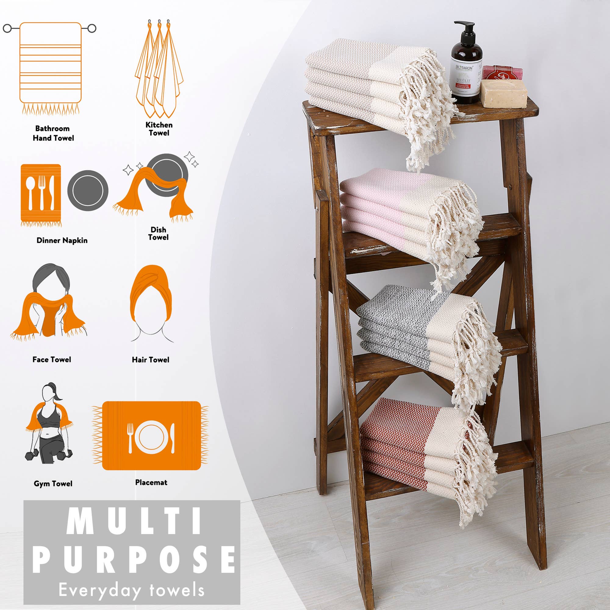 Evelynen Home - Venta al por mayor Toalla de manos - Toallas de mano decorativas turcas para baño y cocina7