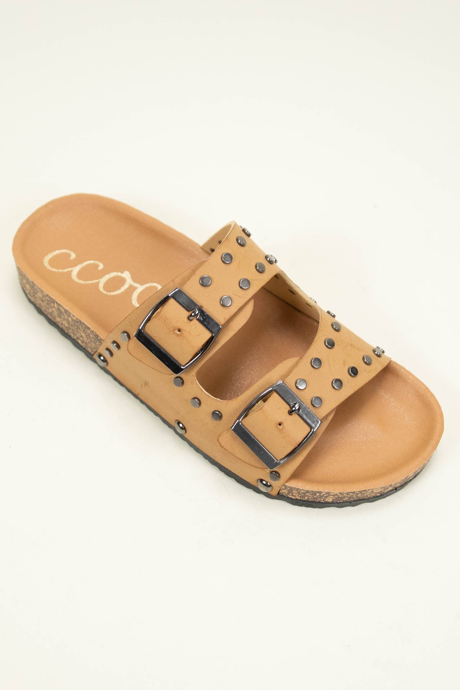 CCOCCI - Vendita all'ingrosso Sandali - Donna - Sandalo ciabatta con doppia fascia, borchie rotonde e suola in sughero Birkenstock2
