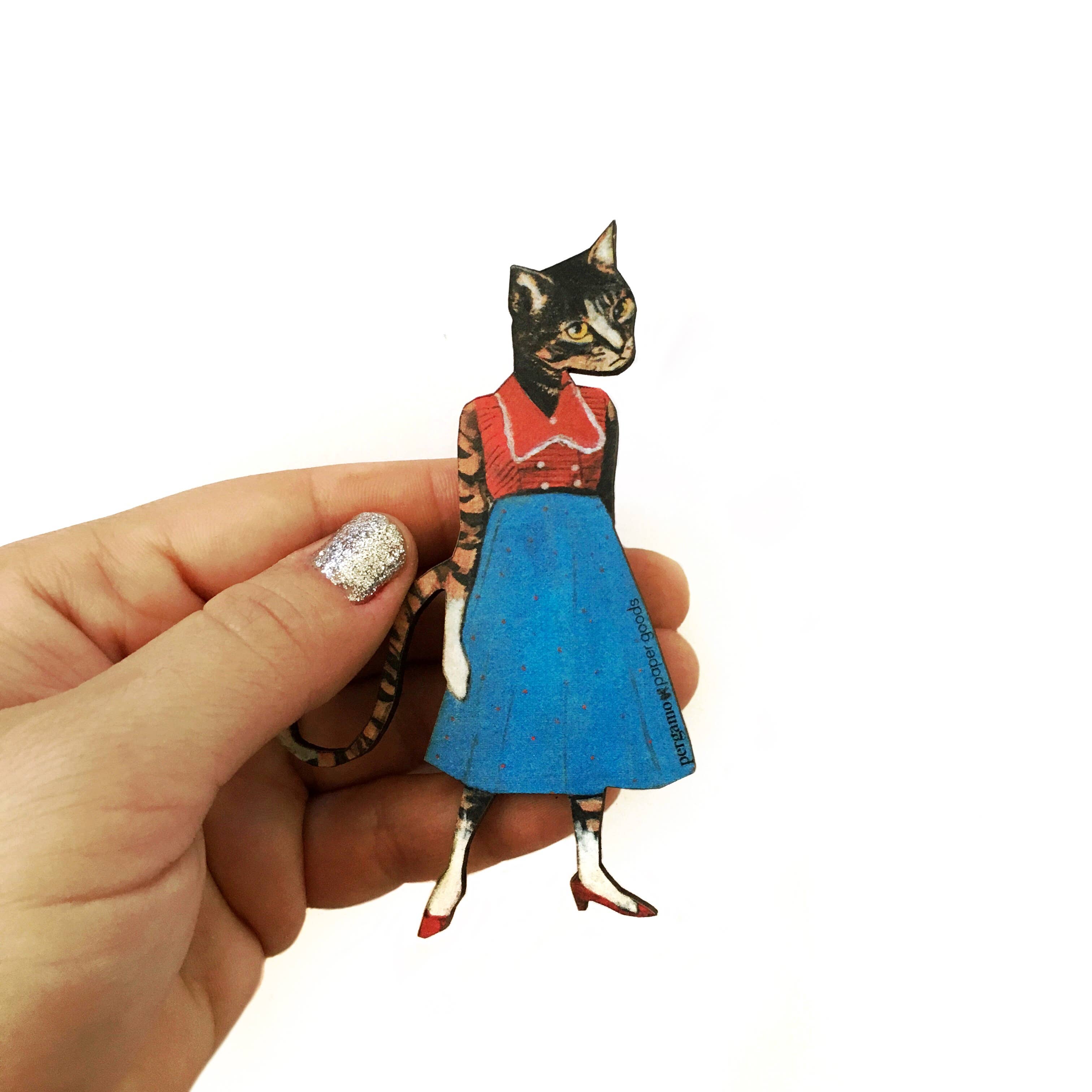 Pergamo Paper Goods - Wholesale Magnet - Cat Lady Wood Magnet