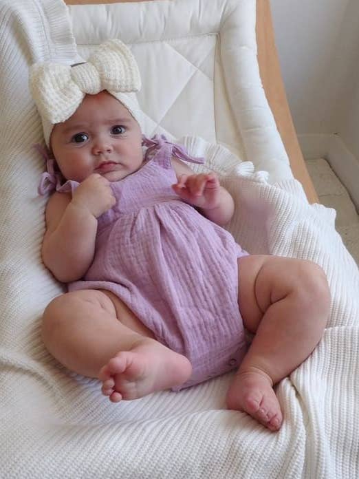MUSLIN SUMMER ROMPER | VIOLET for wholesale by Petite + Co