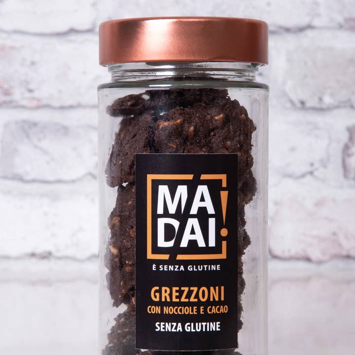 SPAZIOGOLOSO! laboratorio artigianale senza glutine - Wholesale Cookie - Grezzoni with hazelnuts and cocoa GLUTEN FREE 150 g