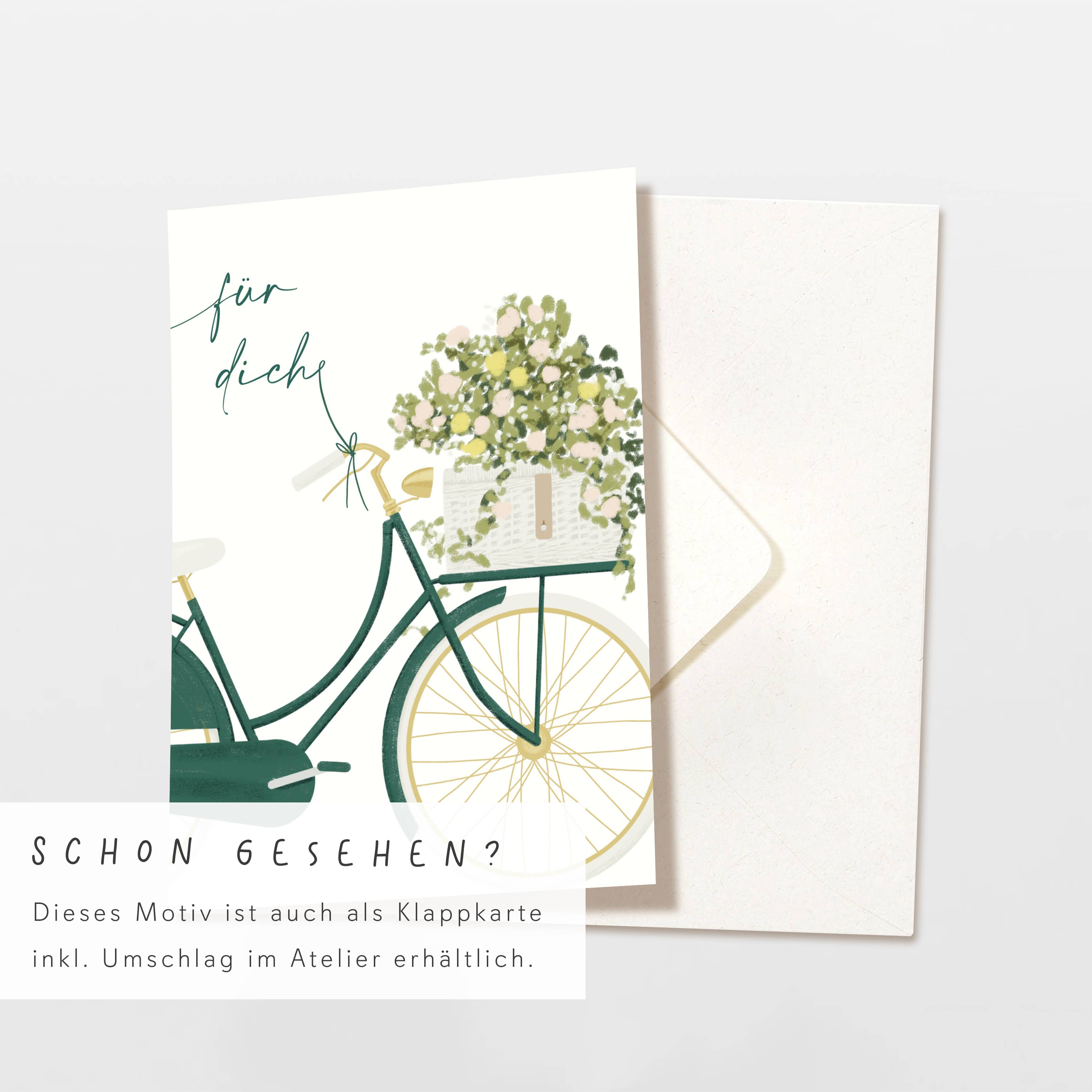 Wildblumen Atelier - Wholesale Postcard - Postcard 'for you' bicycle with flowers, FSC certified4