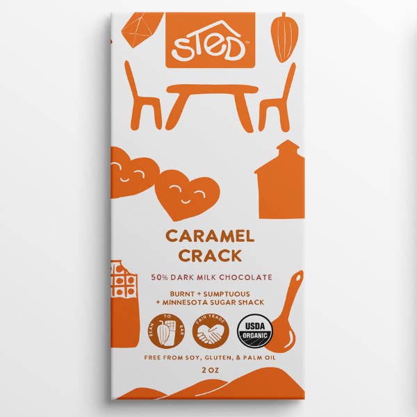 Caramel Crack Dark Milk Chocolate Bar for wholesale by Sted Foods