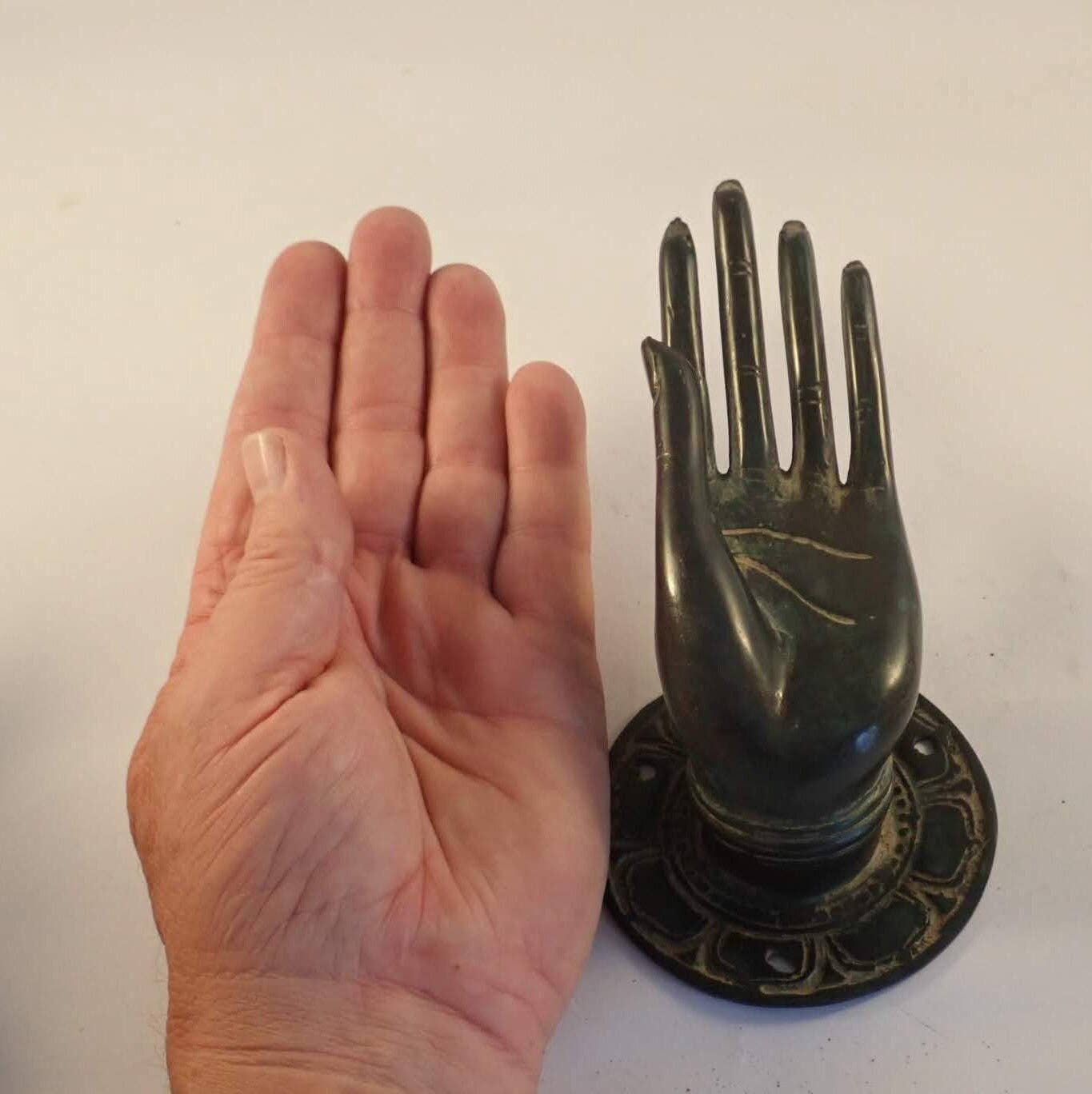 Ubud Glass – wholesale Decorative figurine – Solid Brass Buddha Mudra Hand Door Pull – Size #2 | Wall Hook, Towel, Key & Jewelry Hanger6