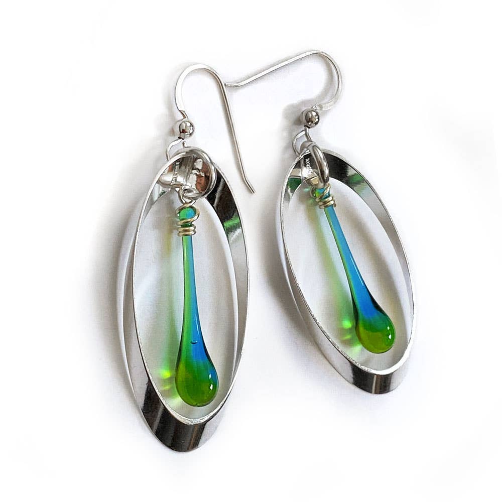 Sundrop Jewelry - Wholesale Dangle Earrings - Ribbon Oval Earrings, Long0