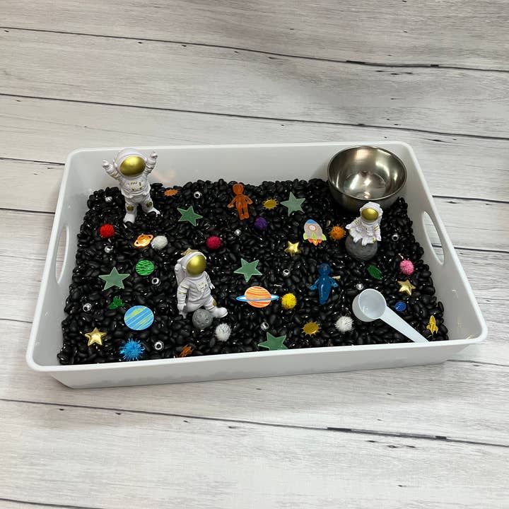 Astronauts in Space Sensory Bin, Sensory Bins Kids, Space for wholesale by Curious Learning and Sensory