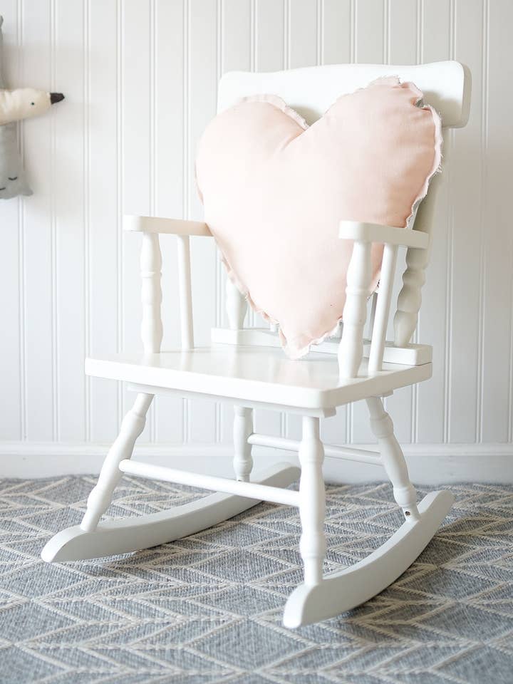 Linen Heart Pillow Reversible Light Pink & Sage for wholesale by Little Blue Swallow