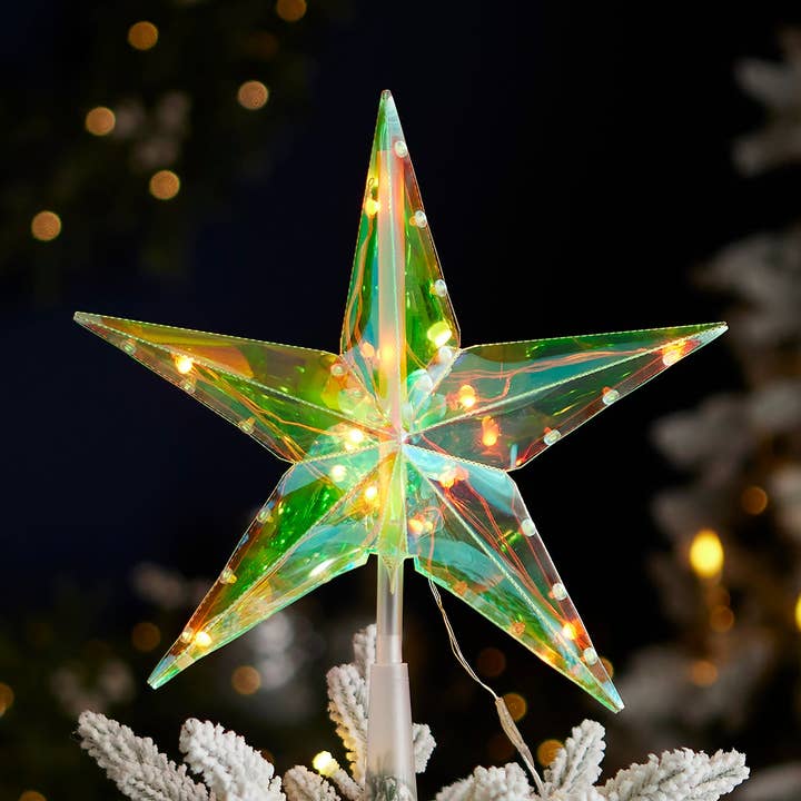 Vivvi App-Based Customizable, Color Changing 11" Christmas Prismatic Star Tree Topper for wholesale by Seasonal LLC