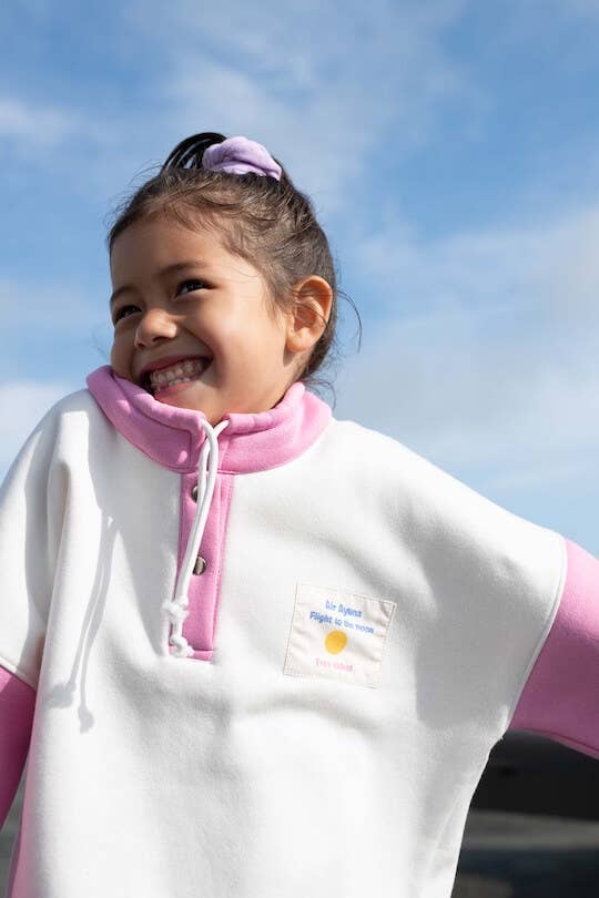 Ayuna - Wholesale Sweatshirt - Kids - Children's Cotton Sweatshirt Pink and White - Retro 90's1