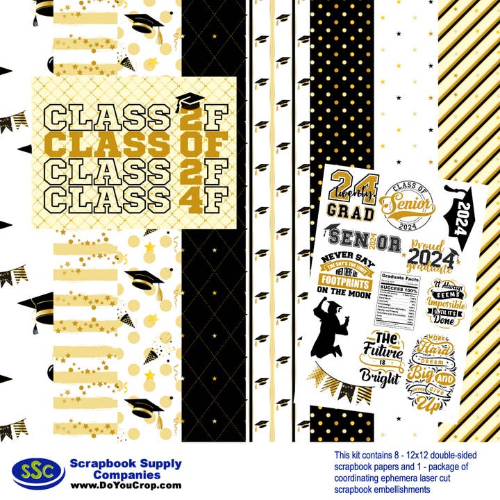Graduation 12 x 12 Scrapbook Paper & Embellishment Kit by SSC Designs - 3 Kits for wholesale by SSC Wholesale