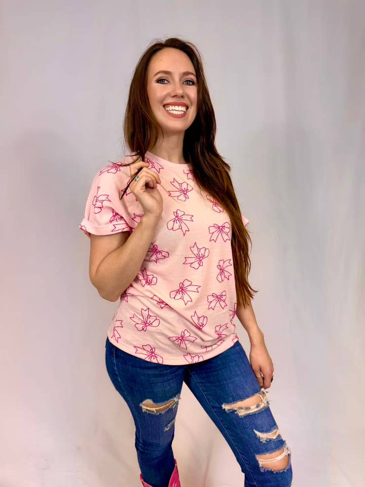 MK444 Oversized Bow Tee for wholesale by Merigold Kiss