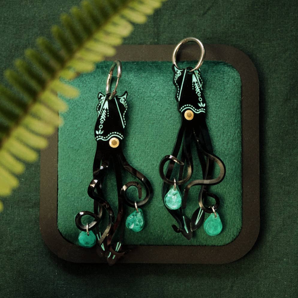 Lost Kiwi Designs - Wholesale Dangle earrings - Squid Earrings