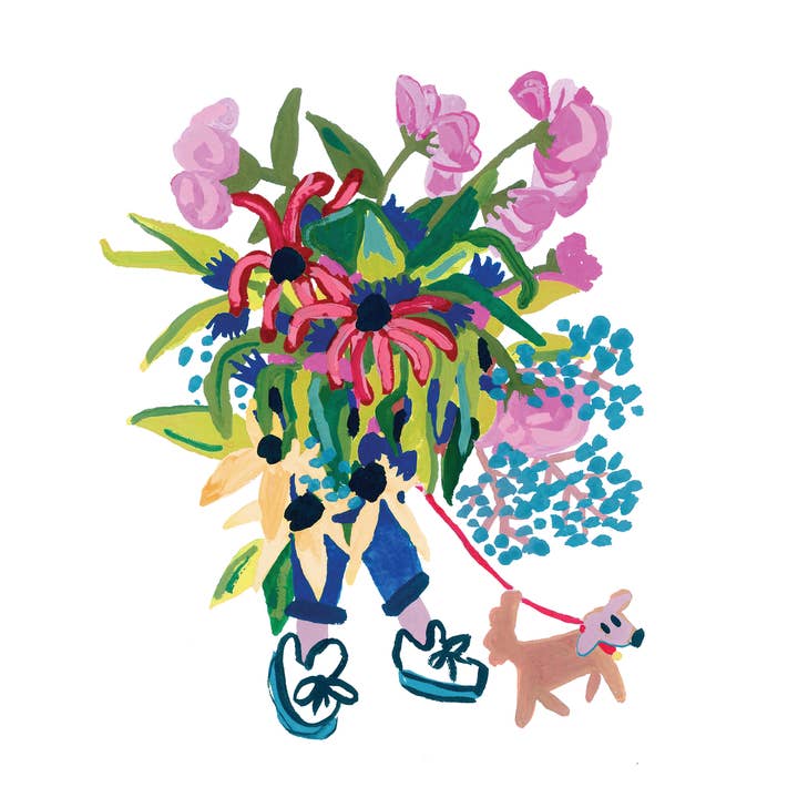 Estampado floral Dog Walker Babe para venta al por mayor de Small Creative