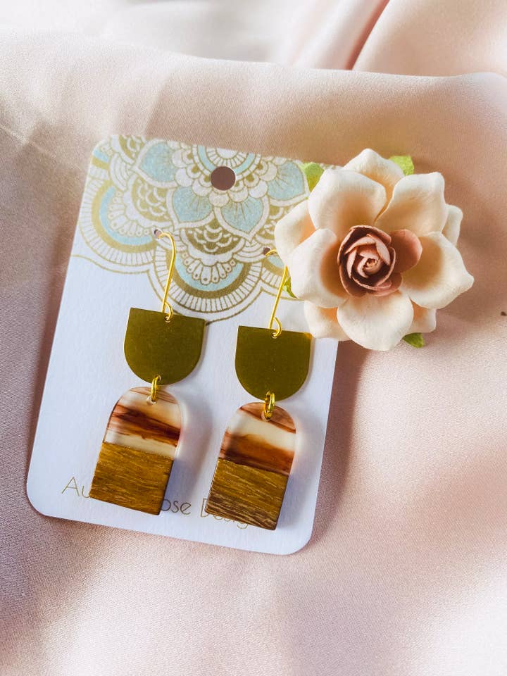 Boho Wood Earrings 7 for wholesale by Autumn Rose Designs