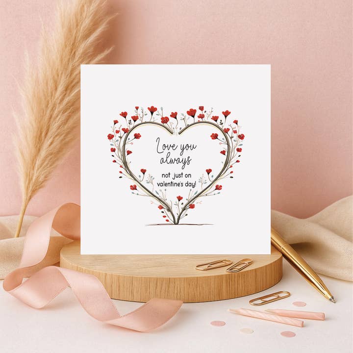 Valentine's Day Card for Him or Her - 6x6 inches OR2002 for wholesale by Oliver Rose Designs