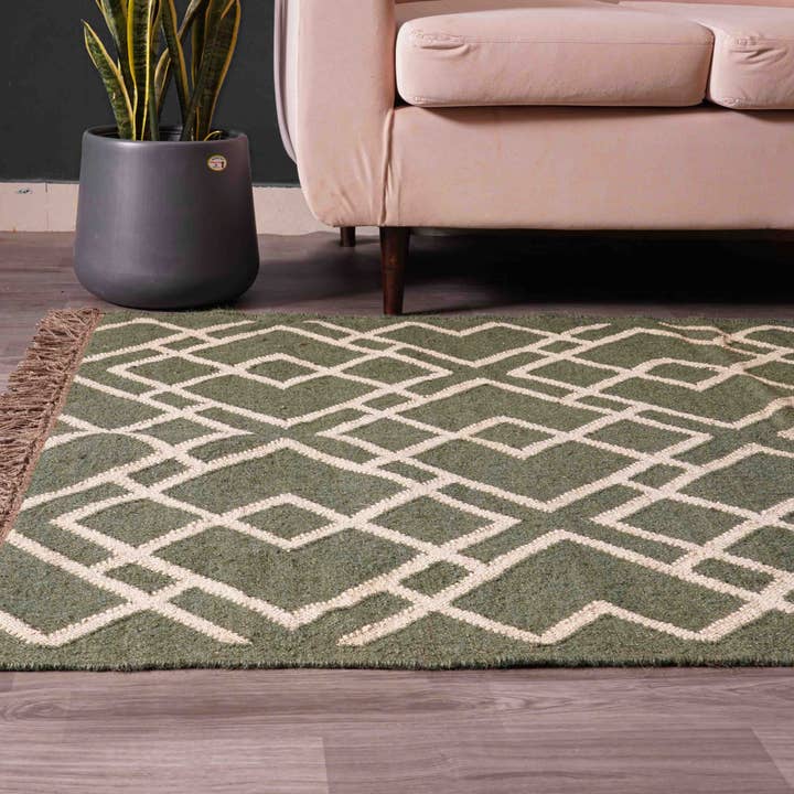 Chouhan Rugs - Wholesale Area Rug - Vinatge Jute Kilim Rug, Traditional Large Rug, Living Room3