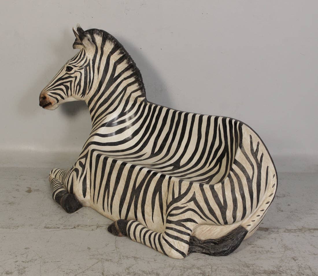 LM Treasures - Wholesale Decorative Tabletop Object - Zebra Bench Life Size Statue9