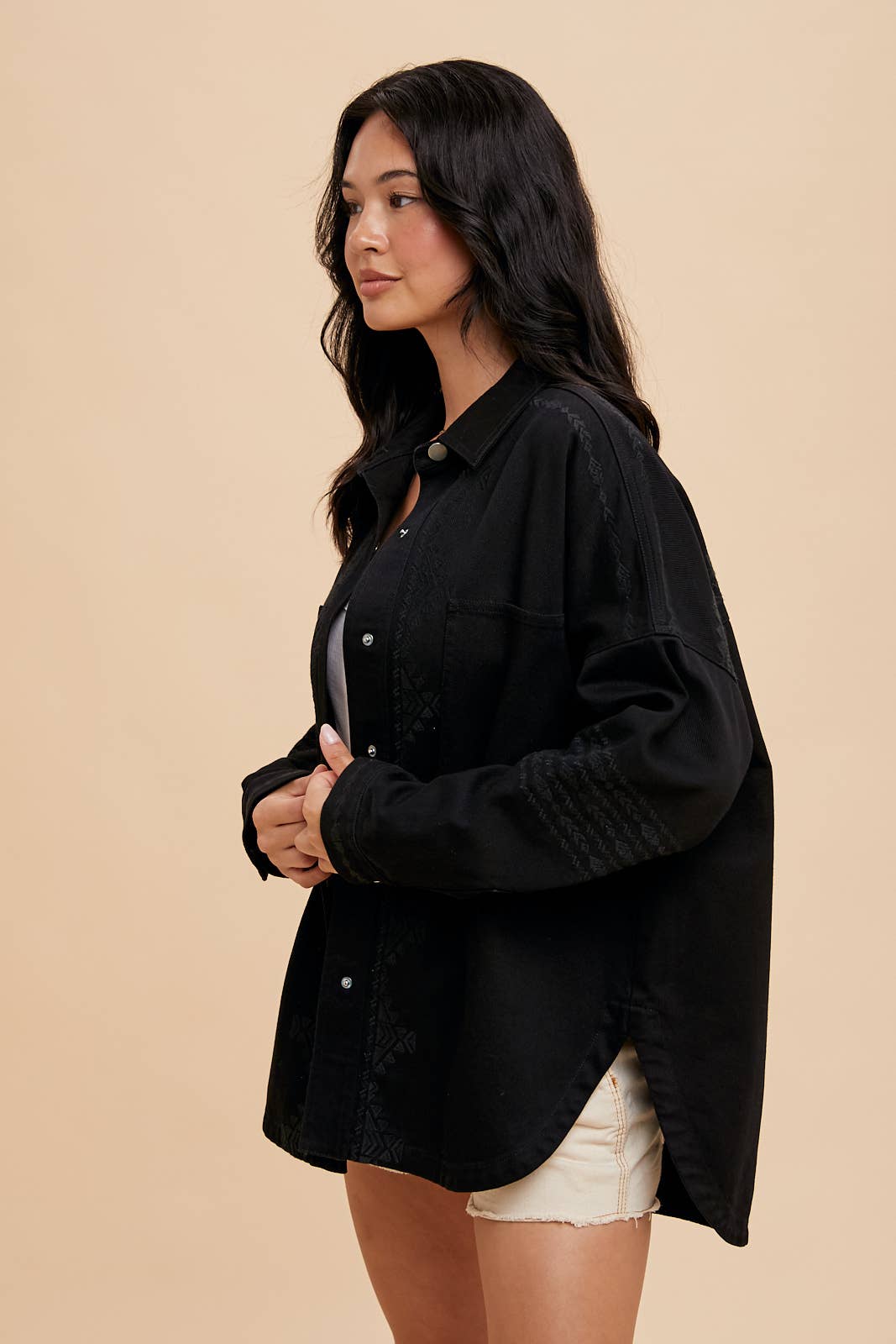 In Loom - Wholesale Shirt Jacket/Shacket - Women's - EMBROIDERED UTILITY SHACKET1