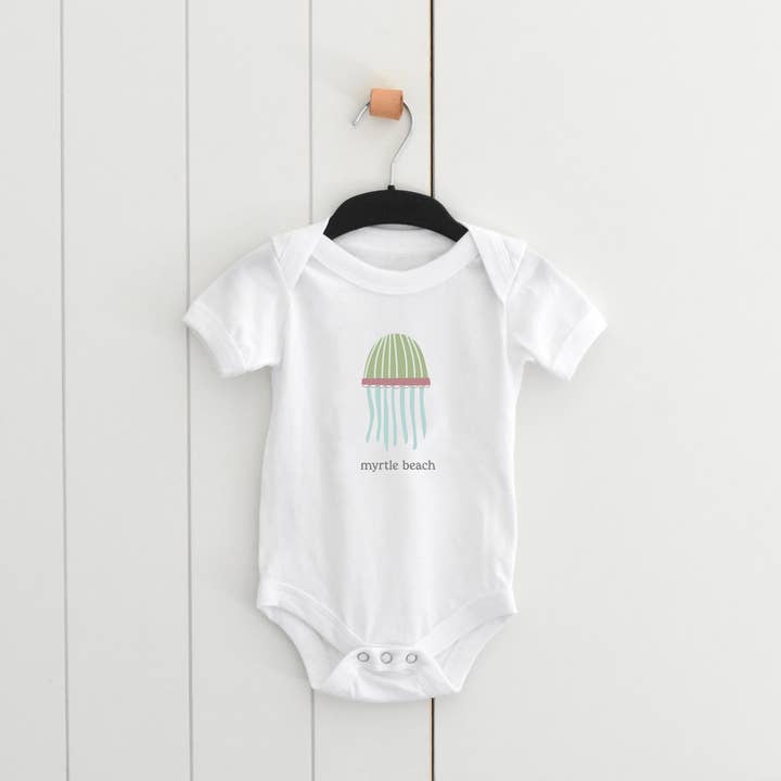 Salt + Fare - Wholesale Bodysuit (Non-Footed) - Baby - Sea Life Baby Onesie - Jellyfish - Customizable0