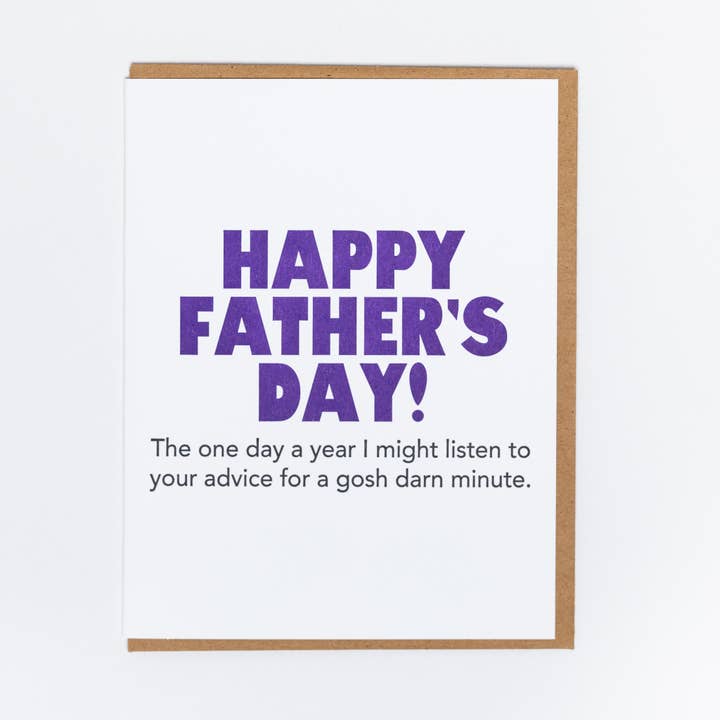 Advokat Fars dag lykønskningskort for engroshandel hos Lady Pilot Letterpress