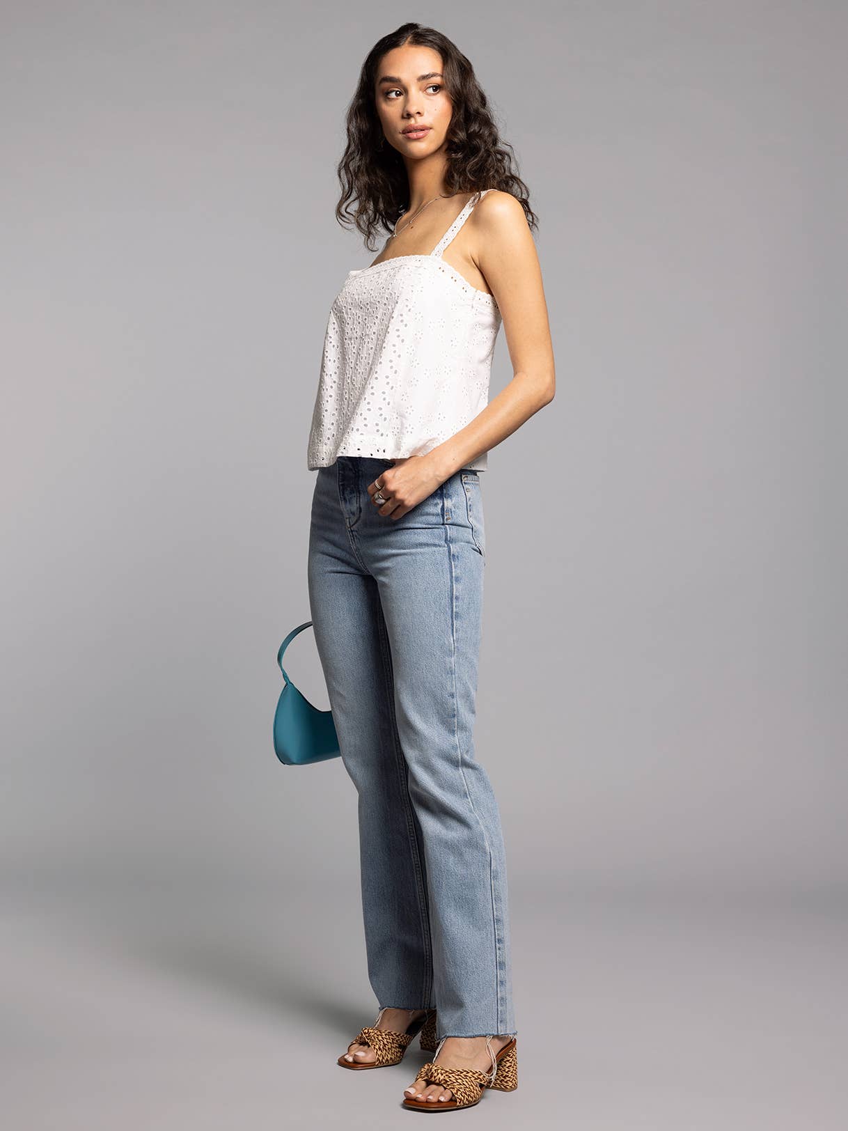 BLANC Square Neck Eyelet Tank - ALANI TANK for wholesale on Faire4