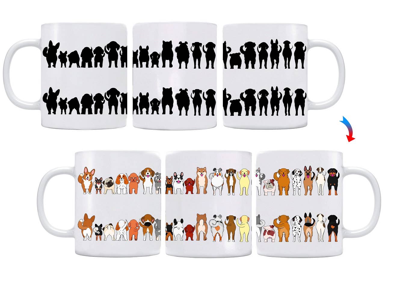 Cheeky Dogs Color Changing Coffee Mug for wholesale by Sunkiss