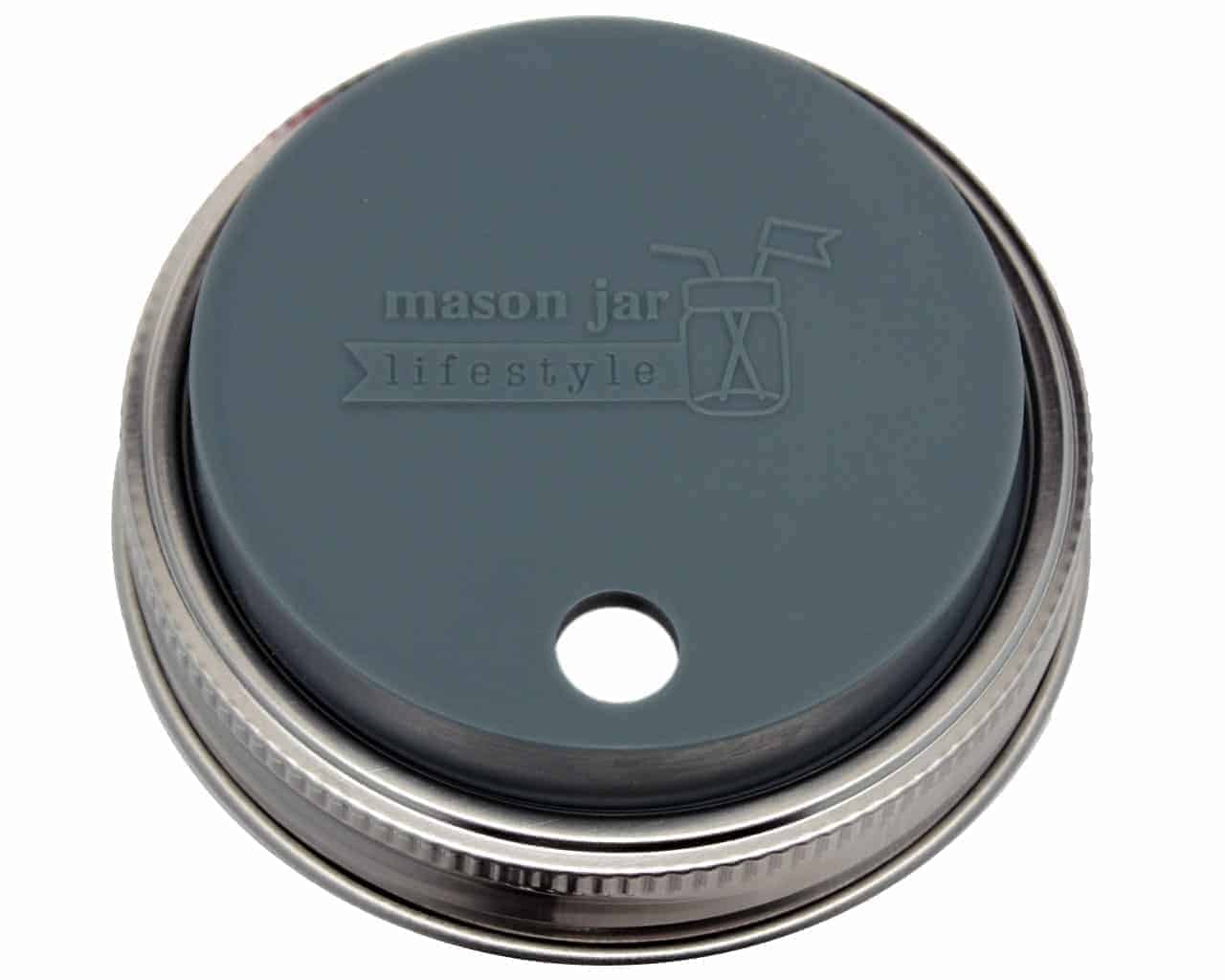 Mason Jar Lifestyle - Wholesale Drink Lids - Silicone Straw Hole Tumbler with Stainless Steel Band for Mason Jars12