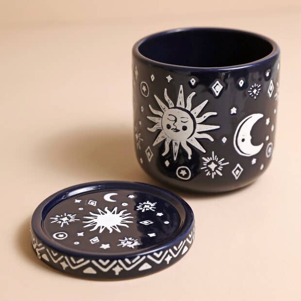 Lisa Angel - Wholesale Plant Pot - Midnight Blue Sun and Moon Planter2