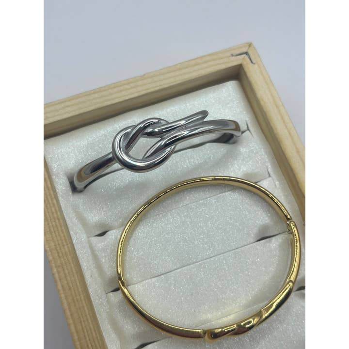 YOLA - Wholesale Cuff Bracelet - Knot Edelstahl Armreif Bagel2