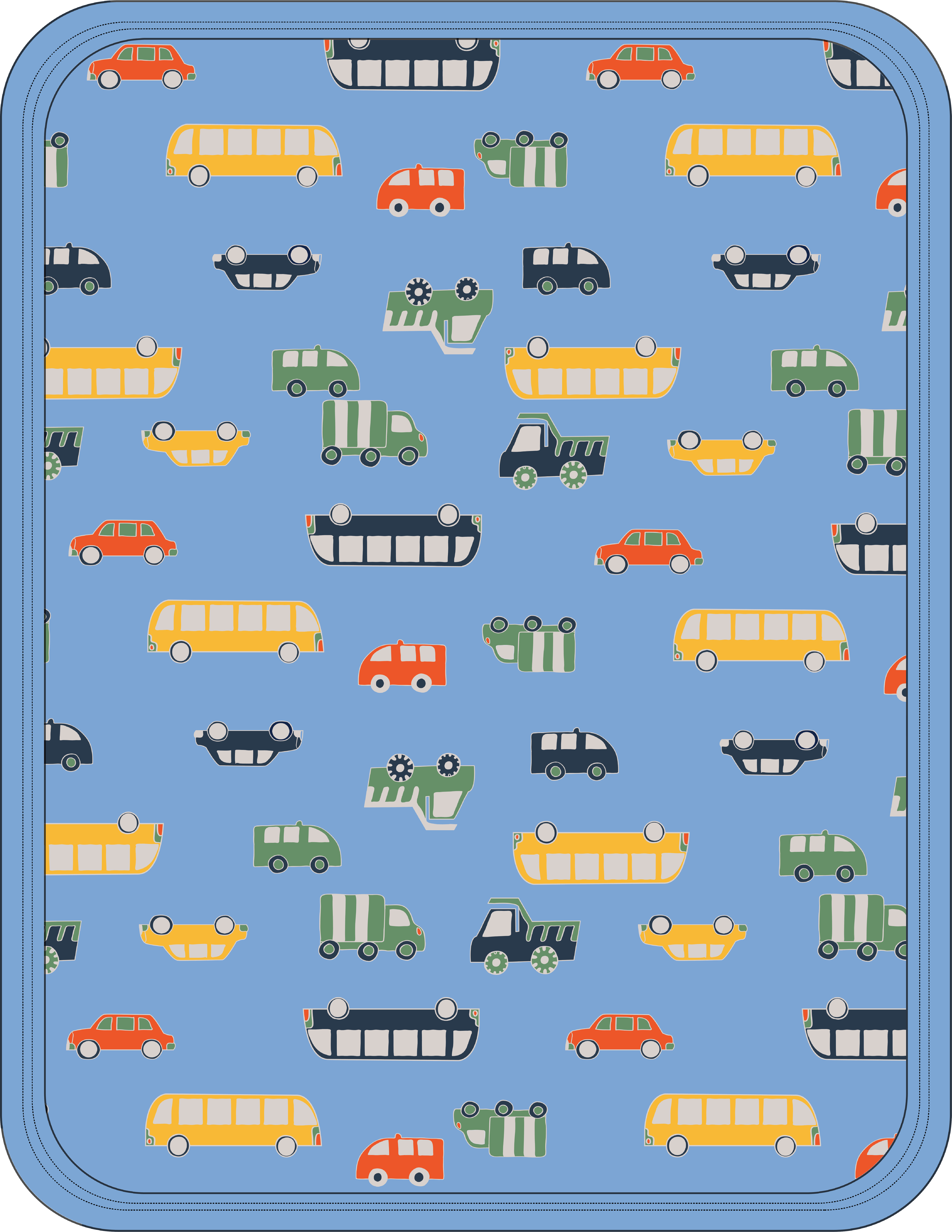 MARCELA – wholesale Burp cloth – Baby – Burp Cloth Pima Cotton - Automobiles Print0