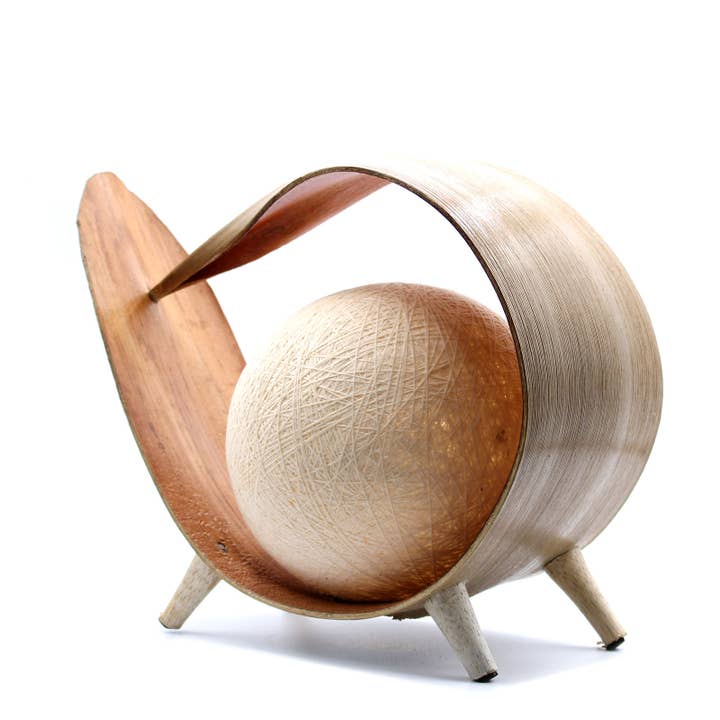 Ancient Wisdom - Wholesale Accent/Desk Lamp - Natural Coconut Lamp UK Plug - Natural Loop