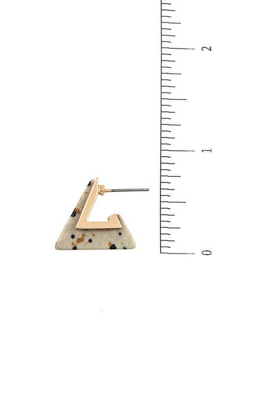 Andrea Bijoux - Wholesale Stud/Post Earrings - Semi Triangle Gem Accent Post Earring2