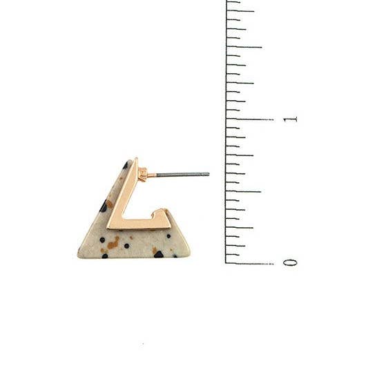 Andrea Bijoux - Wholesale Stud/Post Earrings - Semi Triangle Gem Accent Post Earring2