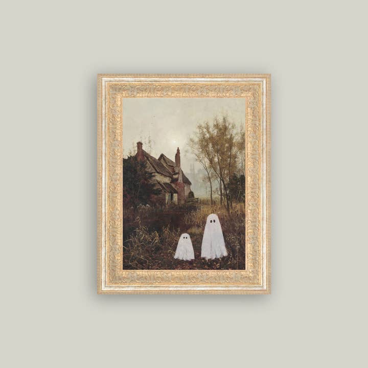 Petal Lane Home - Wholesale Wall Art Set - Two Ghosts in Autumn Framed Antique Art