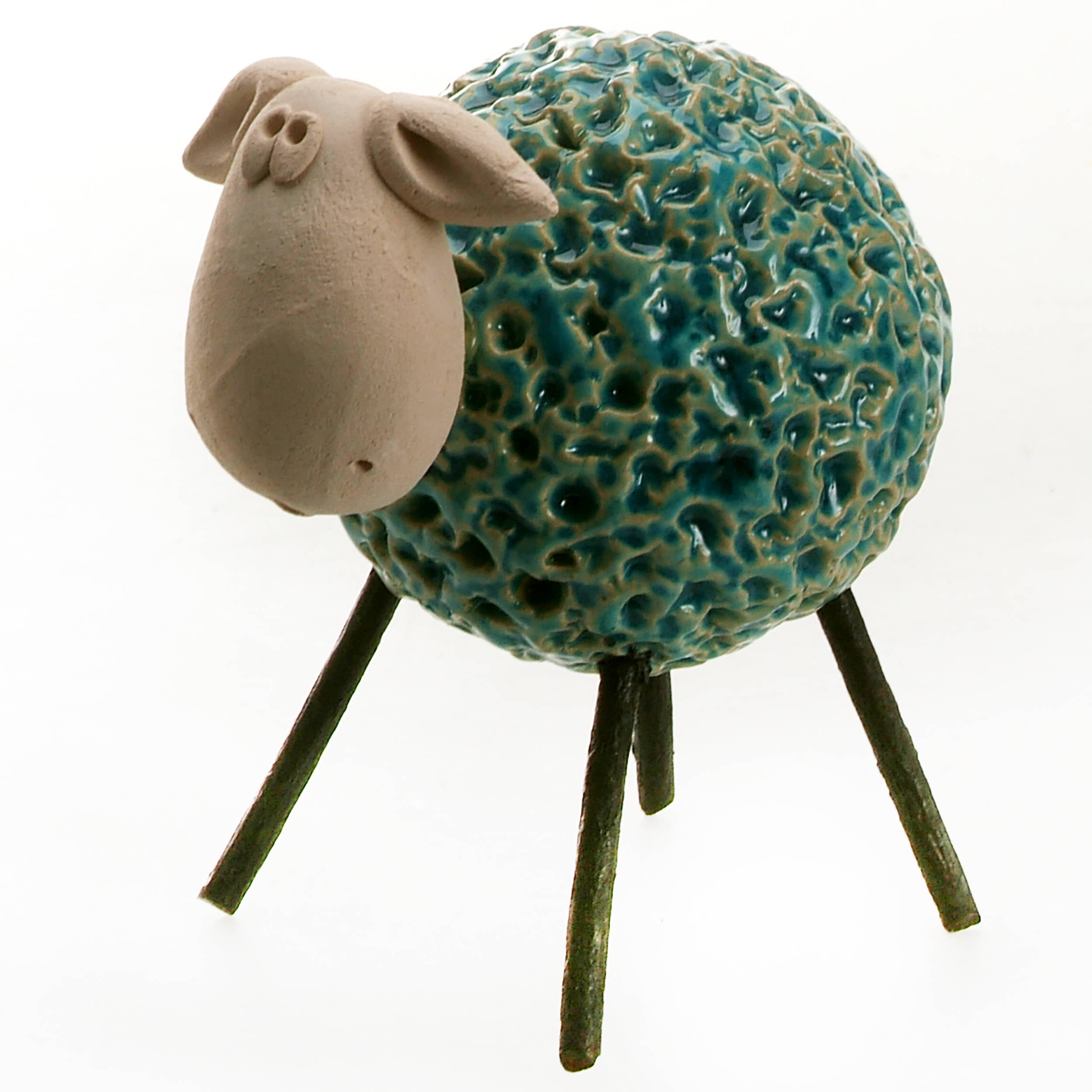 Enigma Supplies - Vendita all'ingrosso Statuette decorative - Pecora lanosa con gambe in ferro, statuetta in ceramica, vari colori26