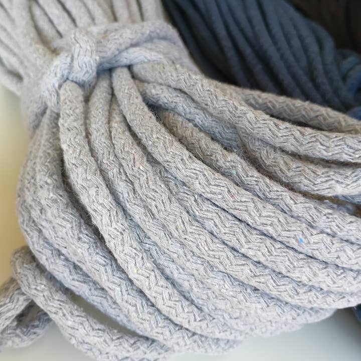 Dream Trimming Goods LLC - Wholesale Craft Supplies - Gray Cotton Rope 1/4" inch x 500 Yards –Braided Macrame Sew5