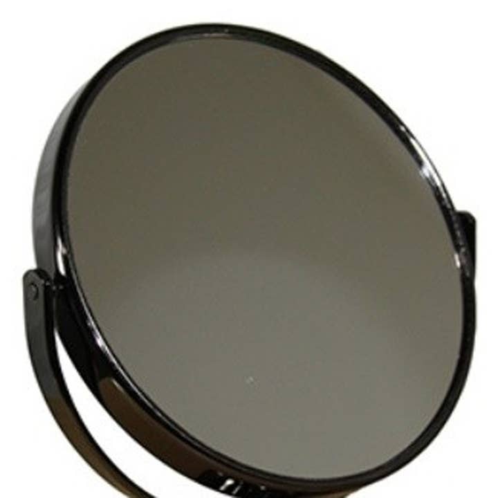 HomeRoots - Venta al por mayor Espejo de tocador - Espejo de mesa para maquillarse y afeitarse, redondo, negro, con marco de metal, 9 pulgadas
