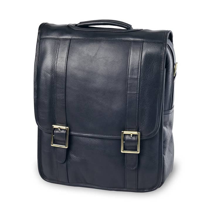 Leather Upright Porthole Briefcase Backpack for wholesale by Clava Leathergoods and Accessories