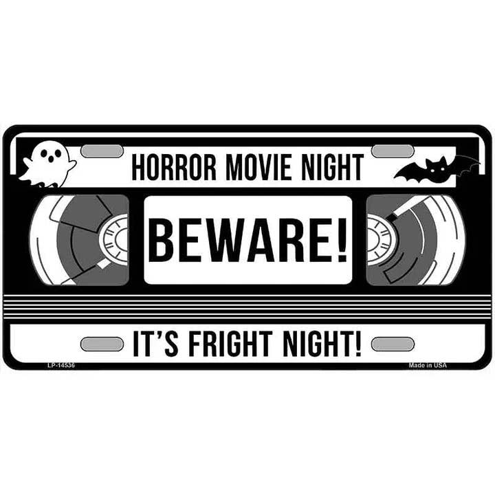 Horror Movie Night Novelty Metal License Plate LP-14536 for wholesale by Smart Blonde