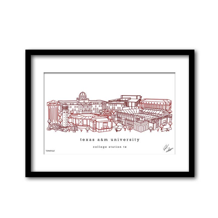 Decorazione murale minimalista Texas A&M University per la vendita all'ingrosso da parte di Townsville Art