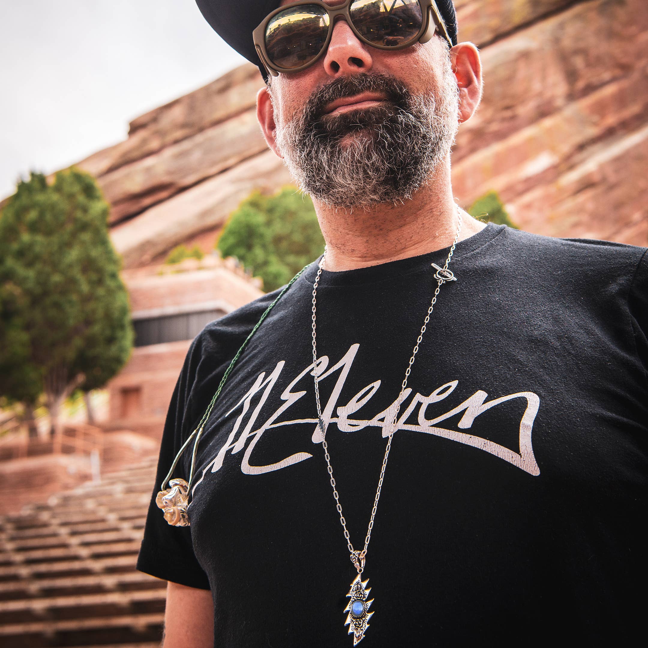 Hiouchi Jewels | Rose & Bolt Grateful Dead Jewelry - Vente Colliers à pendentif - Pendentif Lazy Lightning Bolt | Labradorite2