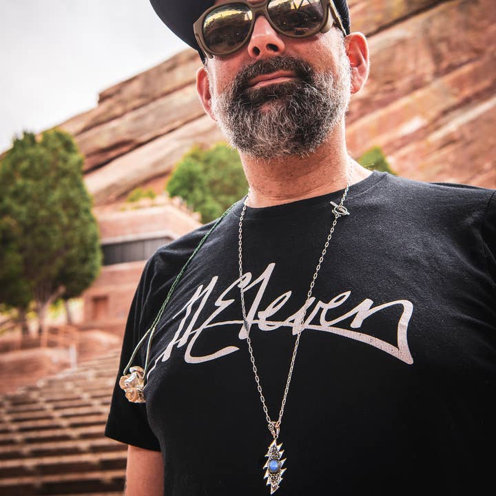 Hiouchi Jewels | Rose & Bolt Grateful Dead Jewelry – wholesale Pendant/charm necklace – Lazy Lightning Bolt Pendant | Labradorite2