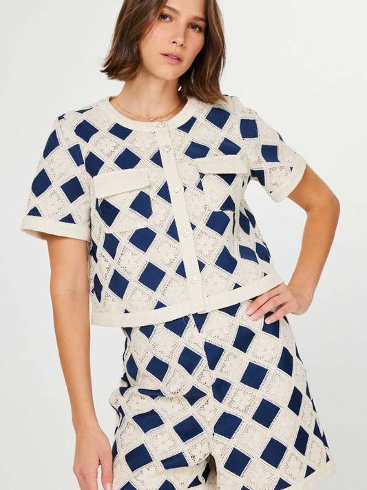 Giacca corta in pizzo a diamante per la vendita all'ingrosso da parte di Current Air