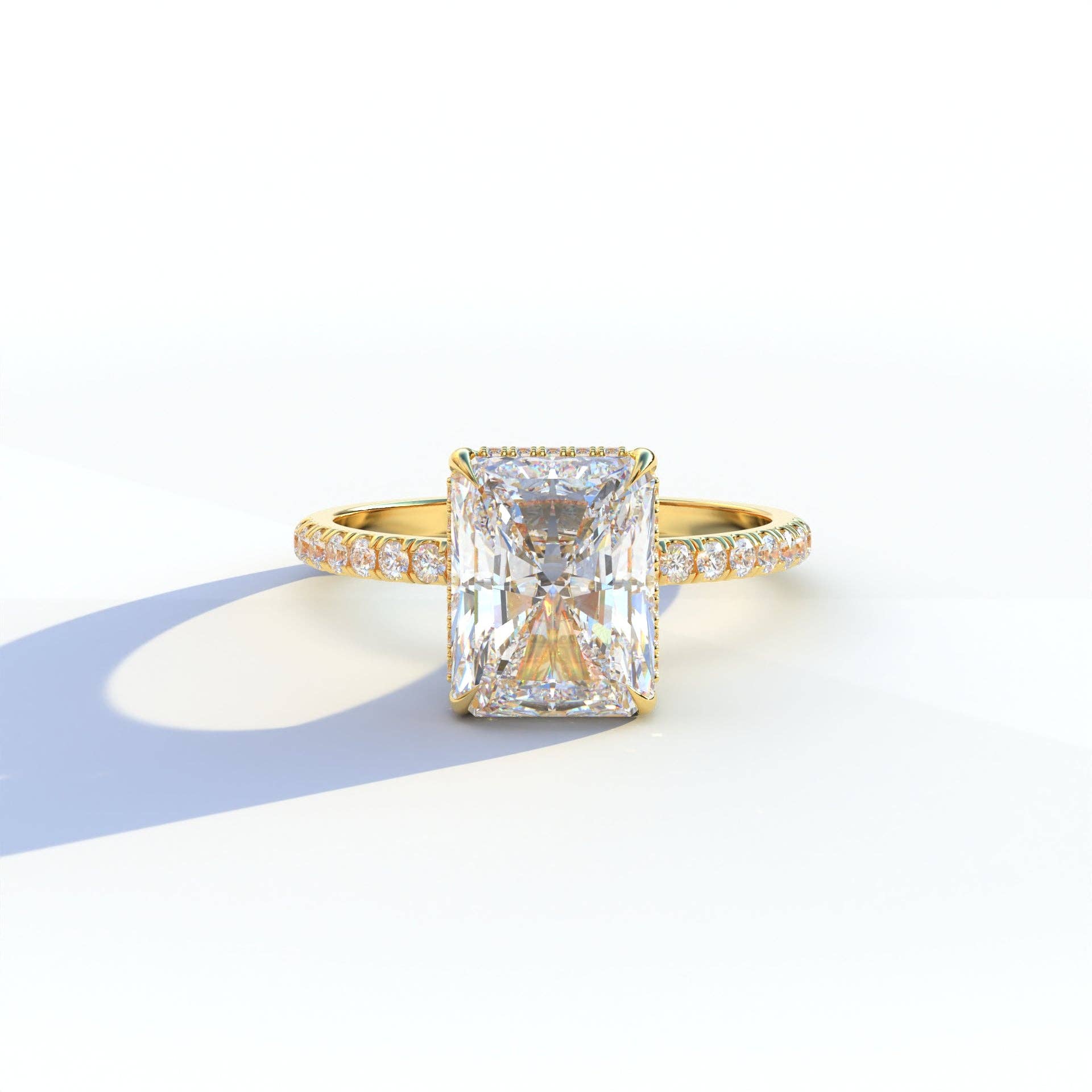 Mohana Jewels - Luxury - Wholesale Engagement Ring - 3 Ct E/VVS Radiant Cut Lab Diamond Ring -Monica9