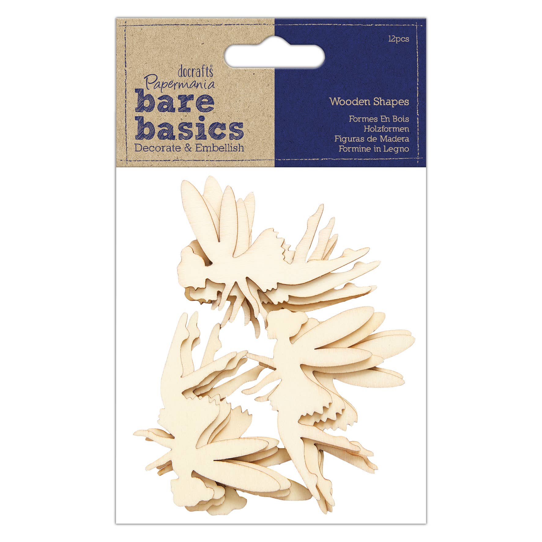 West Design Products – wholesale Craft supplies – Bare Basics - Wooden Shapes (12pcs) - Fairy0