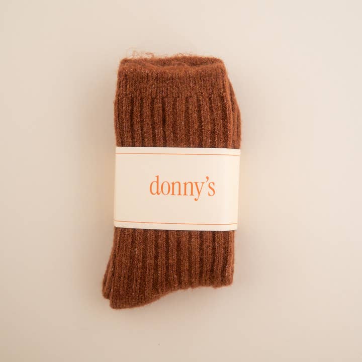 Meias de Malha Canelada em Merlot por atacado de Donny's