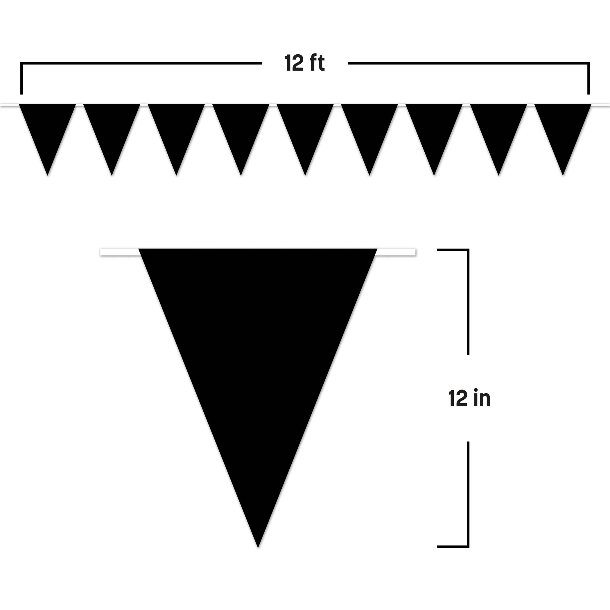 Beistle - Wholesale Party Sign/Banner - Black Pennant Banner. 11" x 12', all weather2