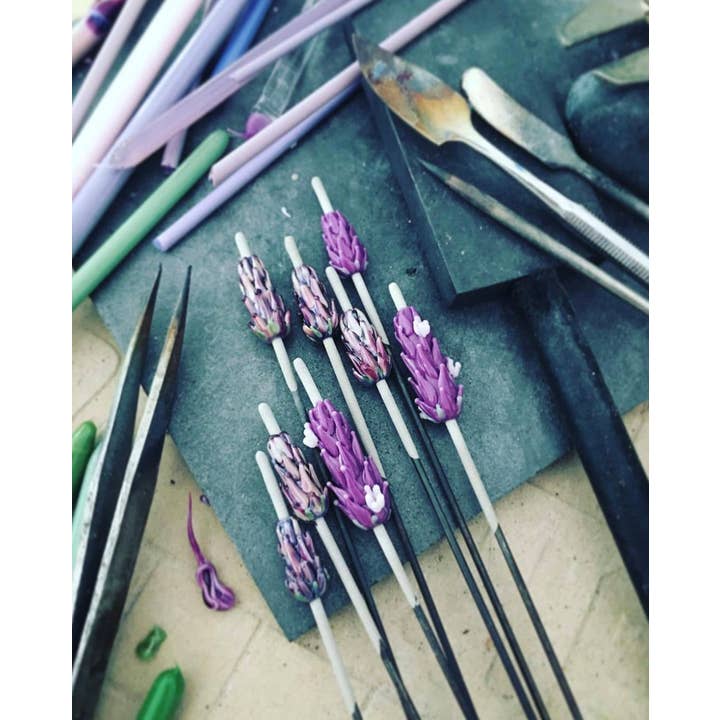 Lavender Beads – Engroshandel Halskæde med vedhæng – Lavendel glasperle vedhæng på 18" sølvkæde, lille6